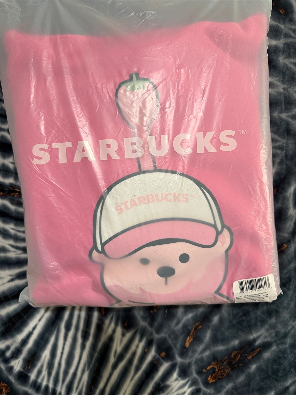 Limited Edition Starbucks Bearista Pink Hoodie with Strawberry Bear Graphic !!!! - Picture 2 of 2